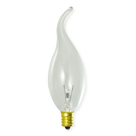 Bulbrite Incandescent CA11 Candelabra Screw Base (E12) Light Bulb, 1 Count (Pack of 1), Clear