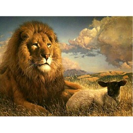 Bluehurric Embroidery Kits Cross Stitch Set Pre-Printed Adult Beginner Lion Cross Stitch Embroidery Starter Set DIY Embroidery Picture Craft 11CT Gift Home Decoration (16 x 20 Inch