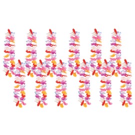 Beistle 12 Piece Silk 'N Petals Parti-Color Leis, 36", Multicolor