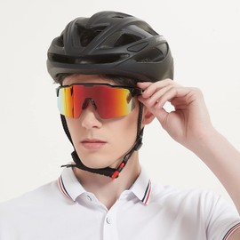 PUKCLAR Polarised Sports Sunglasses for Men Women Driving Sunglasses Cycling Running Fishing Goggles Unbreakable Frame