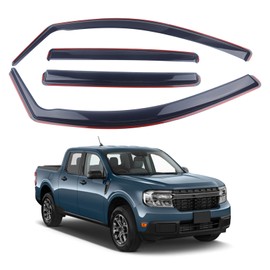 DOLKSN Smoke Black in-Channel Window Visor Window Deflectors Rain Guards Compatible with 2022-2024 Ford Maverick 4-Piece Set