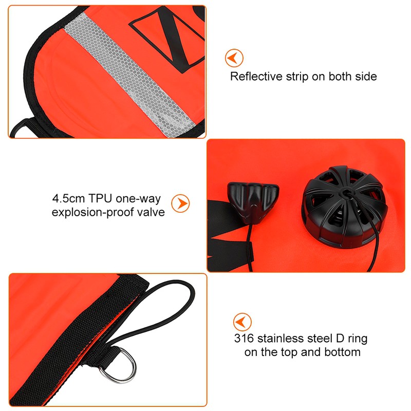 4FT High Visibility Inflatable Scuba Diving SMB Surface Signal Marker