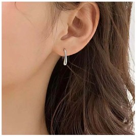 Yheakne Vintage Water Drop Earrings Silver Drop Earrings Tiny Drop Earrings Minimalist Everyday Earrings Jewellery for Women and Girls (Silver), Alloy Steel