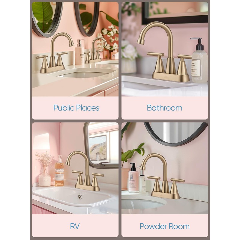 Cobbe Bathroom Faucets for Sink 3 Hole, 4 Inch with