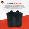 Daniel Smart Mens Leather Motorcycle Vest - Black Biker Vest