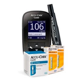 Accu-chek Glucómetro Guide Con 50 Tiras Y 50 Lancetas Color Negro