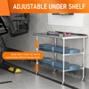 HOCCOT Stainless Steel Prep & Work Table w/2 Adjustable Shelves,