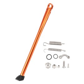 CNC Aluminum Alloy Kickstand Side Stand with Spring Accessory Fit for Husaberg FE 501 FE 250 FE 390(Orange Rod Black Foot )