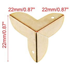 sourcing map Box Corner Protector Durable Gold Tone Triangle Frame Corner Protectors for Jewelry Desk Box Furniture Pack of 20