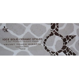 KOR Professional HSK #62 GIRAFFE PRINT CERAMIC HAIR STYLER 1.25" HAIR IRON STRAIGHTENER