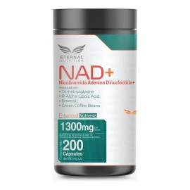 NAD+ 200 capsulas (1300mg por porcion) con Trimethylglycine y Acido Alpha Lipoico by Eternal Nutrition
