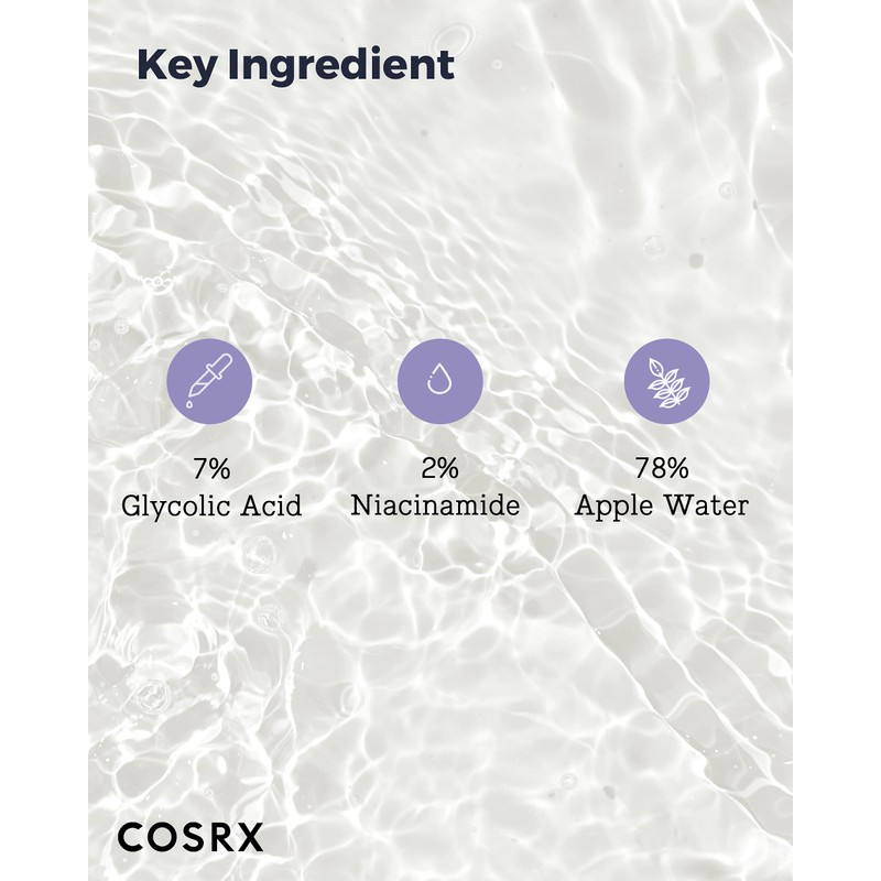COSRX 7% Glycolic Acid Whitehead Removing Power Liquid, 3.38 fl.oz,