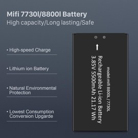 LCLEBM 5500mAh Mifi 7730L/8800L Battery [2025 New Upgraded ] 7730L Jetpack Battery for Novatel Jetpack MiFi 7730L/8800L Mobile Hotspot P/N: 40123117
