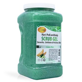 SPA REDI – Exfoliating Scrub Pumice Gel, Cucumber Melon, 128 Oz - Manicure, Pedicure and Body Exfoliator Infused with Hyaluronic Acid, Amino Acids, Panthenol and Comfrey Extract