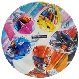 BeenSmile, 8 Power Rangers 23 CM Plates, Disposable Children's Birthday Party Plates, Themed Party Decoration Items