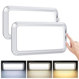 BlueFire 700LM Dimmable Sliding Brightness RV Ceiling Dome Lights, 7W DC10-30V Super Bright RV Interior LED Lights for RVs, Campers, Motorhomes, Trailer (3 Color TEM- 2PCS)