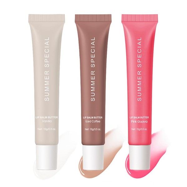 3Pcs Summer Lip Glossy Butter Balm Set, Instant Moisture Sheer