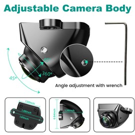AHD1080P Backup Camera with Video Format Switch Button, GreenYi Reverse Rear/Front/Side View Cam, Adjustable Fisheye Lens, Waterproof Night Vision 170 Degree Wide View