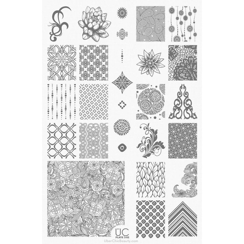 Uberchic Colección #3 Con 3 Placas Para Estampado De Uñas