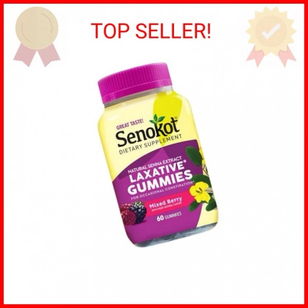 Senokot Dietary Supplement Laxative Gummies, Natural Senna Extract, Gentle, Over