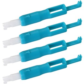 LUORNG 4PCS Automatic Needle Threader Needle Threading Tool Machine Needle Inserter Threader-Sewing Needle Inserter, Blue