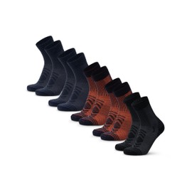 DANISH ENDURANCE Lightweight Merino Hiking Socks, Warm Outdoor & Trekking Socks, Lightly Padded, Wool Socks, Merino Wool Socks, Anti-Blisters, Unisex, for Men & Women, 5 Pairs, Multicoloured (2 x