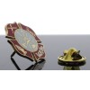 Fire Department Volunteer Red White Gold Tone Hat Pin 7/8