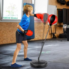 SDMAX B-o-x-i-n-g Set For Kids, Punching Ball With Gloves For Kids, B-o-x-i-n-g Stand, Vibrant Colour, Durable Construction, Sport B-o-x-i-n-g Training Set, Promote Physical Health