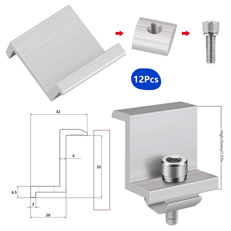 Solar Panel Bracket End Clamp Solar Panel Edge Clamp Brackets