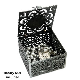 Needzo Small Virgin of Kazan Icon Keepsake Box, Catholic Orthodox Jewelry Case, Religious Gifts, 1 ¾ Inches, Rosary Not Included