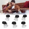6 Pcs Guitar Tuning Pegs 3L3R Metal Body Black Wood