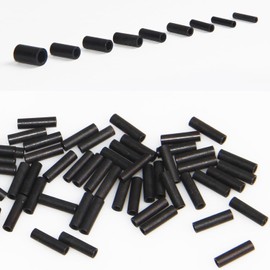 JSHANMEI Black Fishing Crimps Single Barrel Crimp Sleeves,100pcs Oxidized Copper Tube Crimping Sleeves Fishing Line Connector Rigging Tackle (2.3mm (Inner Dia) - 100pcs)