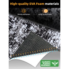 FOCEAN Boat Flooring EVA Foam Boat Decking Camo Marine Flooring Self-Adhesive Marine Mat for Motorboat RV Yacht Kayak, 94.5''x 15.7'', Snow Camo