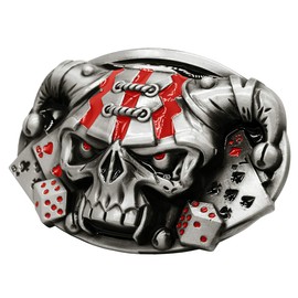 Moranse Belt Buckles Of Ghost Skeleton Pirate Skull Design Cowboy Style (Clown Skull Poker Dice)