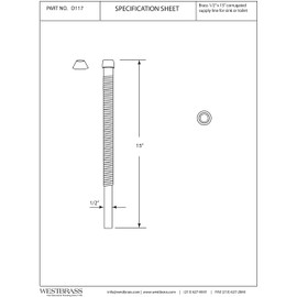 Westbrass 1/2" x 15" Corrugated Riser for Faucet and Toilet, Oil Rubbed Bronze, D117-26