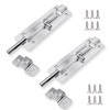 Trimming Shop Silberne robuste 7,6 cm Edelstahl-Tür-Sicherheitsbolzen – Schieberiegel für