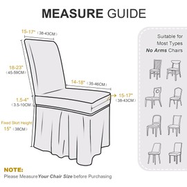 NICEEC Plush Chair Covers for Dining Chairs Covers Set of 4 Removable Beige Yellow Thick Dining Room Chair Covers with Skirt Warm Parson Chair Slipcovers Washable Chair Protector for Kitchen Wedding