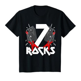 7 Rocks Birthday Party 7 Year Old Rock N Roll Star 7th Gift T-Shirt
