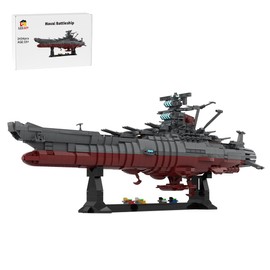 Xenotrix - Juego de construcción de modelo grande de acorazado, kit de modelo de acorazado azul marino, bloques de construcción militares para...     