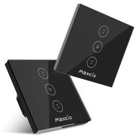 Maxcio Wlan Rolladenschalter, Rolladen Zeitschaltuhr Kompatibel mit Alexa & Google Home, Smart Schalter für Markise, Jalousie, Vorhang, WiFi Rolladensteuerung mit Timer- und Gruppenerstellung