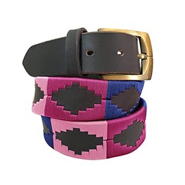 Carlos Diaz Mens Womens Premium Unisex Brown Leather Embroidered Designer Polo Belt (110 cm/ 42-44 Inches)