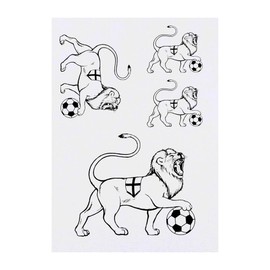 Azeeda 4 x 'England Löwe & Fußball' Temporäre Tattoos - Wasserfest, Hautfreundlich & Ungiftig · Transfers in Verschiedenen Größen (TO00066608)