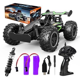 JCMO Coche Todoterreno de Control Remoto,Carros De Control Remoto Juguetes Alta Velocidad 1:18 15km/h,2.4Ghz Carro Acrobático RC Recargable con 2 Pilas Recargable Ideal Regalos para Niños