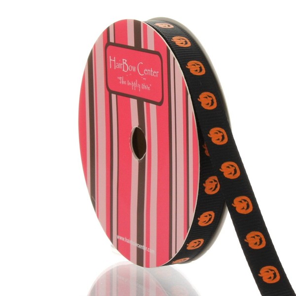 3/8" Jack-O-Lantern Grosgrain Ribbon 5 Yard