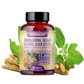 Ashwagandha Capsules 180 Supplement w/ Black Pepper Root Powder 23,300 mgOrganic