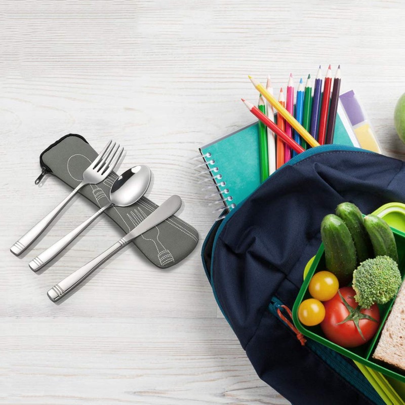 DynkoNA 6-Piece Camping Utensils Set for 2, Stainless Steel Cutlery