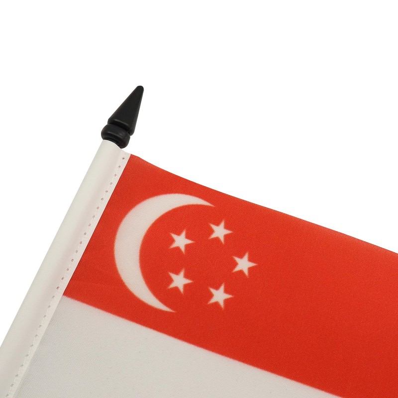 Singapore Table Flag 5'' x 8'' - Singaporean Desk Flag
