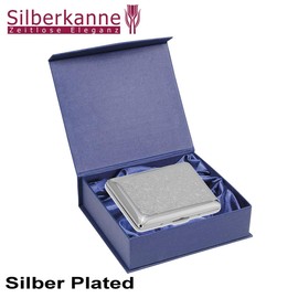 SILBERKANNE Business Card Holder Credit Card Holder Filigree 9.5 x 6.5 x 1.5 cm Premium Silver Plated Elegant Silver-Plated in Top Workmanship, silver, Elegant