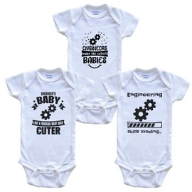 Really Awesome Shirts Engineering Engineer Funny Cute Baby Bodysuit Bundle (3 Piece Set), 3-6 Months White