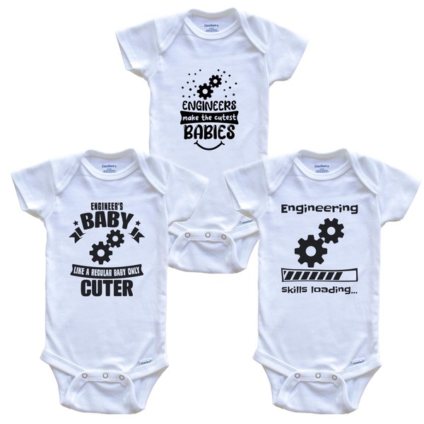 Really Awesome Shirts Engineering Engineer Funny Cute Baby Bodysuit Bundle